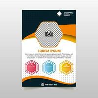 Abstract Stylish Curved Flyer Template With Dots vector