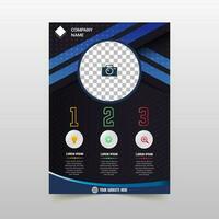 Abstract Stylish Diagonal Flyer Template With Blue Lines vector