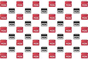 Abstract Week Day Monday Pattern Background vector
