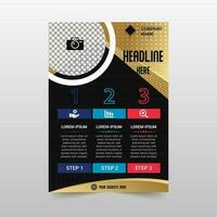 Abstract Stylish Luxury Black and Gold Flyer Template vector