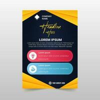 Abstract Vector Yellow and Blue Minimal Flyer Template