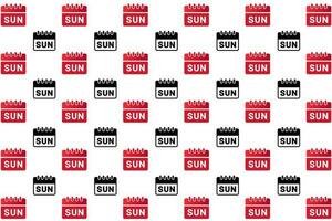 Abstract Week Day Sunday Pattern Background vector
