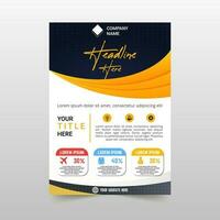 Abstract Vector Yellow and Blue Curved Flyer Template