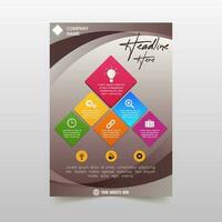 Beautiful Brown Curved Business Flyer Template vector