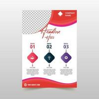 Beautiful Red Business Flyer Template With Curved Shapes vector