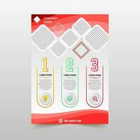 Beautiful Red and Pink Business Flyer Template With Lines vector
