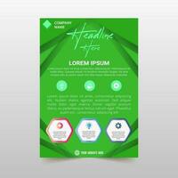 Beautiful Green Business Flyer Template With Curved Shapes vector