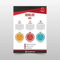 Creative Red Business Flyer Template With Curves vector