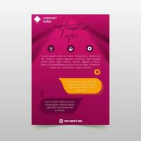 Beautiful Pink Cover Business Flyer Template With Curved Shapes vector