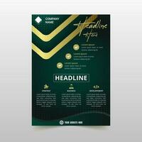 Elegant Vector Gradient Golden Luxury Green Flyer Template