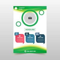 Creative Green Business Flyer Template With Curves vector