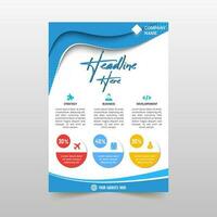 Modern Curved Blue Business Flyer Template vector
