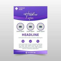 Modern Curved Purple Business Flyer Template vector