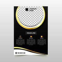 Modern Black Luxury Business Flyer Template With Circle vector