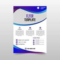 Modern Blue and Purple Business Flyer Template With Curves vector