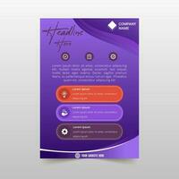 Modern Purple Business Flyer Template With Curves vector