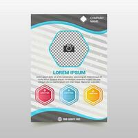 Modern Shiny White Striped Flyer Template vector