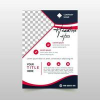Modern Curved Blue and Red Business Flyer Template vector