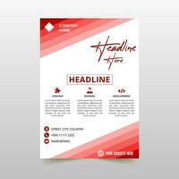 Stylish Colorful Red Business Flyer Template With Abstract Lines vector