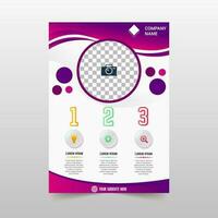 Modern Purple Flyer Template With Curves vector