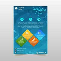 Stylish Light Blue Gradient Business Flyer Template With Geometric Shapes vector