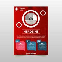 Modern Striped Red Flyer Template With Dots vector