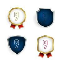 Abstract Number 9 Badge and Label Collection vector