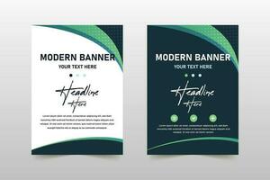 Abstract Beautiful Curved Banner Template With Dots vector