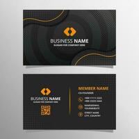 Abstract Beautiful Black Curve Business Card Template With Dots vector