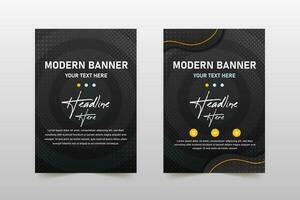 Abstract Beautiful Black Curve Banner Template With Dots vector