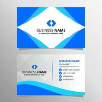 Abstract Blue Colored Business Card With Curved Shapes vector