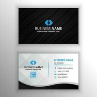 Abstract Beautiful Solid Black Business Card Template With Striped Lines vector