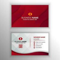 Abstract Beautiful Red Business Card Template With Dots and Curves vector