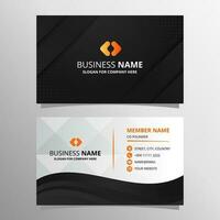 Abstract Beautiful Black Background Business Card Template With Dots and Diagonal Lines vector