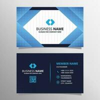 Abstract Elegant Blue Business Card Template With Diagonal Shape vector