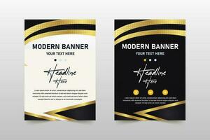 Abstract Elegant Golden Luxury Banner Template vector