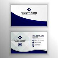 Abstract Elegant Gradient Blue Business Card Template With Curves vector