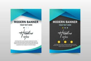 Abstract Elegant Gradient Diagonal Banner Template With Black and Blue Shapes vector