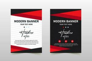 Abstract Elegant Red Banner Template With Diagonal Shape vector