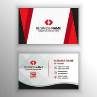 Abstract Elegant Red Business Card Template With Diagonal Shape vector