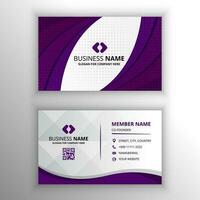 Abstract Elegant Gradient Purple Business Card With Curves vector