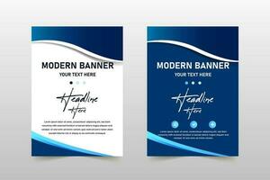 Abstract Gradient Blue Curved Banner Template vector