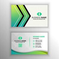 Abstract Elegent Gradient Green Business Card Template With Curves vector