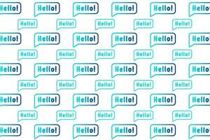 Abstract Hello Message Pattern Background vector