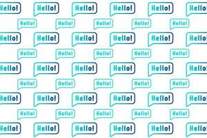 Abstract Hello Message Pattern Background vector