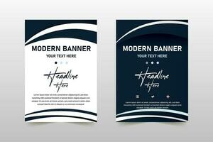 Abstract Modern Dark Gradient Curved Banner Template vector