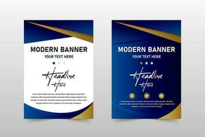 Abstract Modern Blue Banner Template With Curves and Lights vector