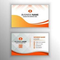 Abstract Modern Curve Wavy Orange Business Card Template vector