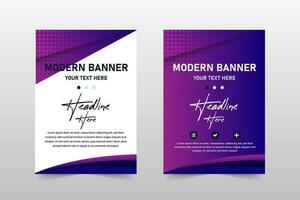 Abstract Modern Blue and Purple Banner Template With Curved Lines vector