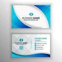 Abstract Modern Gradient Blue Business Card Template With Curved Shapes vector